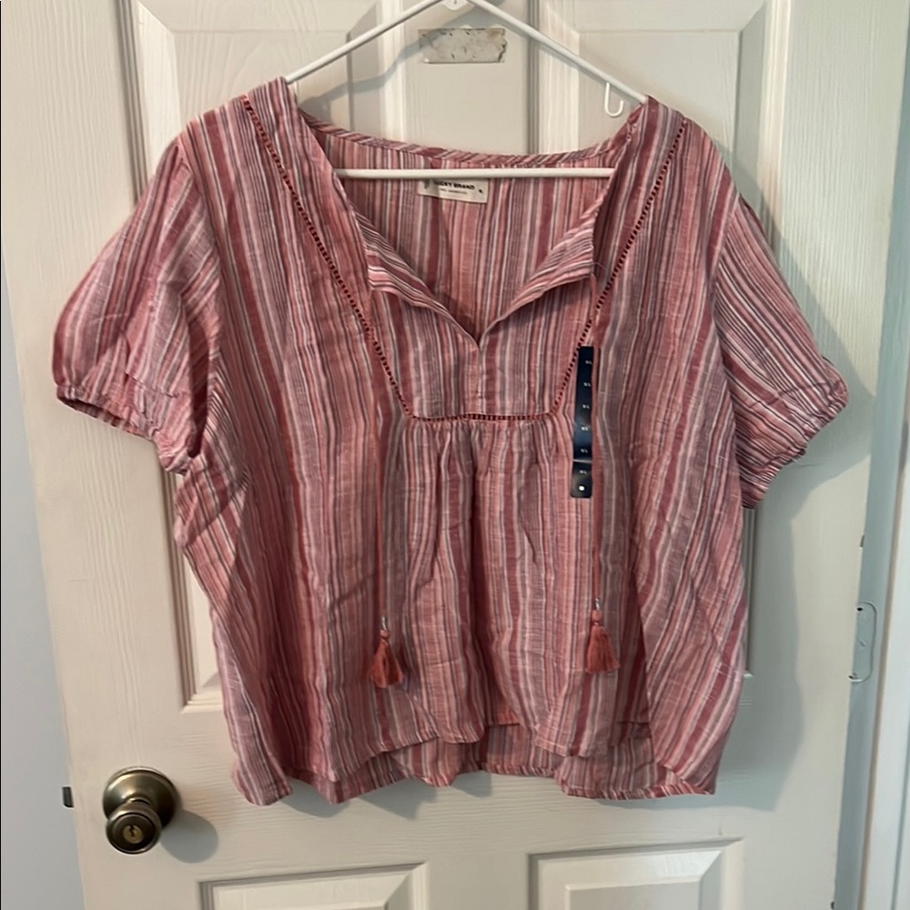 Lucky Brand Pink Striped Women's Top